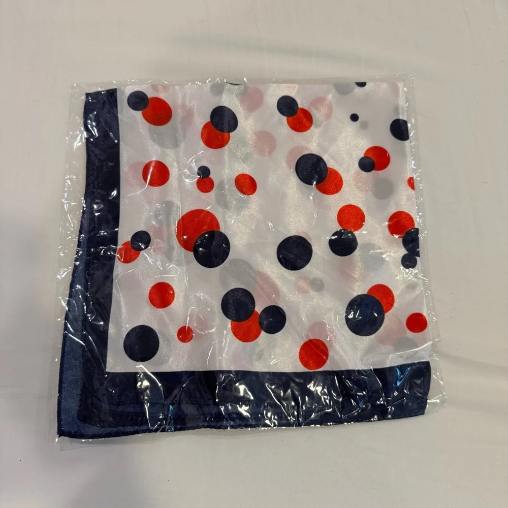 NWT Polka Dot Scarf with Red and Navy Dots